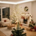 thumbnail image 6 of 2025 Christmas Tree Topper Star with Warm White LED Lights - 12.5 Inch Glitter Sparkle Tree Topper for Holiday Home Decor, Fits Most Standard Size Xmas Trees, 6 of 8