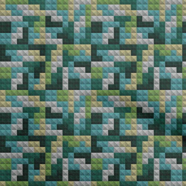 oneOone Polyester Spandex Teal Green Fabric Geometrical Shape Fabric For Sewing Printed Craft Fabric By The Yard 56 Inch Wide