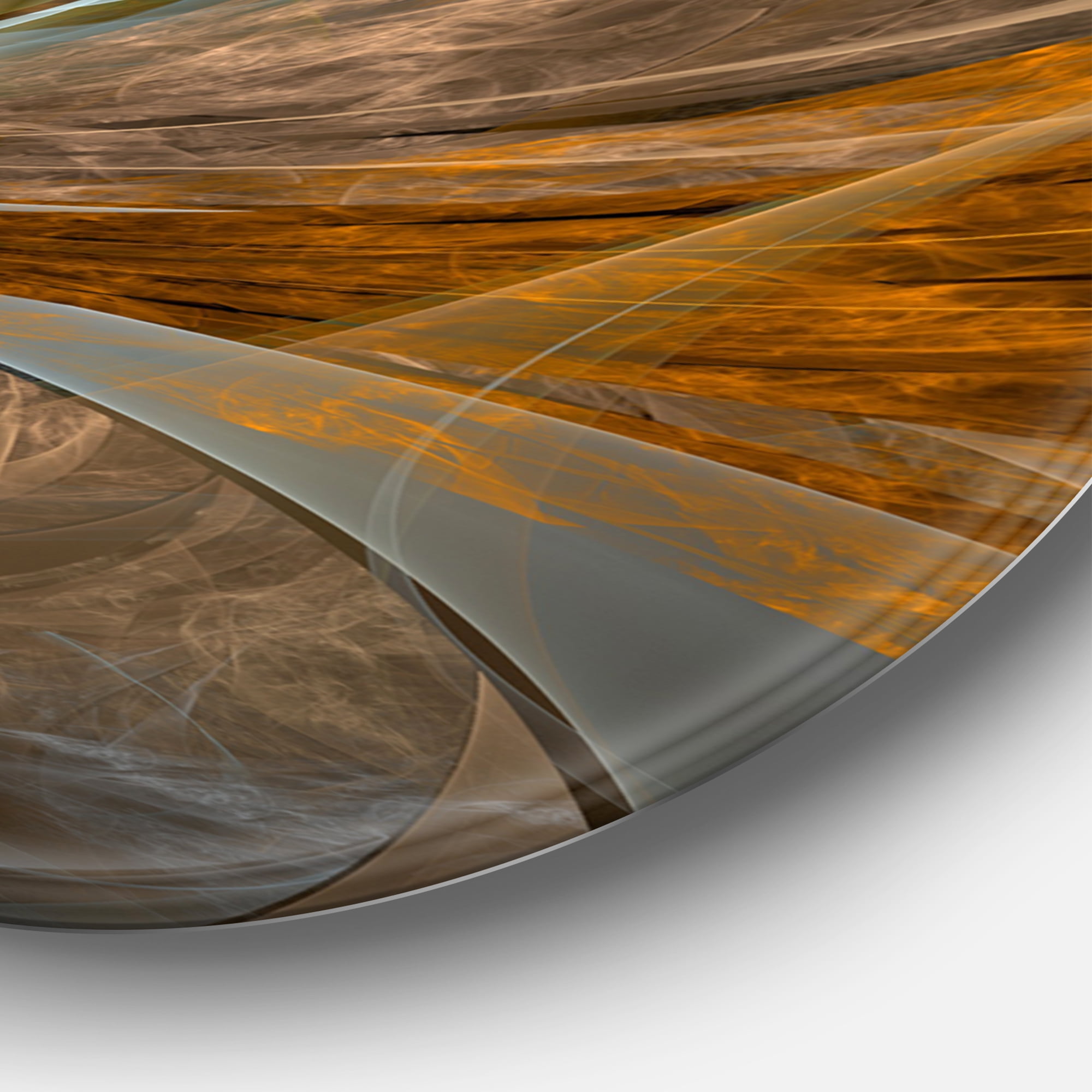 Designart 'Symmetrical Yellow Fractal Flower' Disc Large