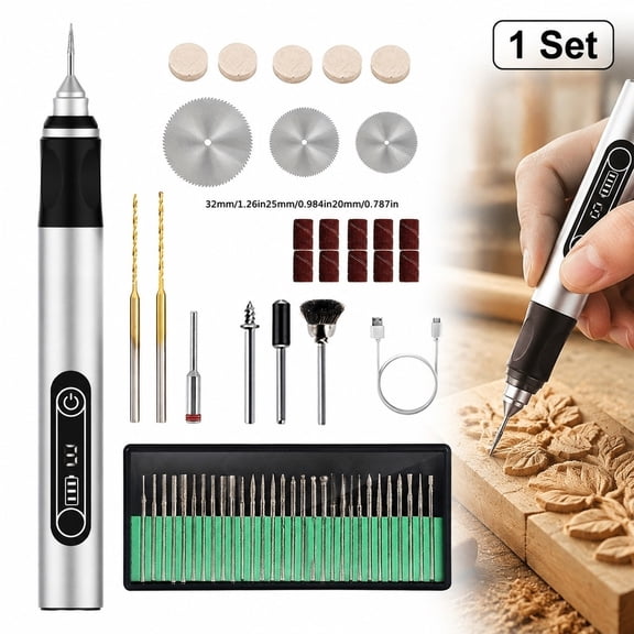 Mini Electric Grinding Tool Kit, Rechargeable Lithium Engraving Pen with Accessories, Portable Polishing Machine for DIY Craft, Hobby Grinder Set