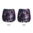 thumbnail image 3 of Hirioo Purple Moon Cat for Women's Double Layer Athletic Shorts High-Performance Gym Shorts with Inner Pocket, Elastic Waistband-Medium, 3 of 7
