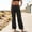 Black, variant on FRSASU Women's Cargo Pants Wide Leg Baggy High Waisted Stretch Drawstring Ankle Cuffs 6 Pockets Straight Casual Pants Navy