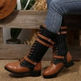 thumbnail image 2 of Stylish Women's Mid Calf Leather Suede Winter Booties Featuring Lace Up Design And Comfortable Ankle Support For Everyday Wear, 2 of 7