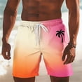 thumbnail image 2 of Tisuna Men'S Swim Trunks Elastic Waist Loose Fit 5 Inch Swim Shorts Fashion Breathable Mens Beach Surfing Gradient Print Beach Shorts Size Xl Pink, 2 of 4