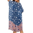 thumbnail image 4 of Xoenoiee American Flag Swirl Print Half Sleeve Women's Sheer Mesh Short Sleeve Swimwear 4th of July Long Kimono Cardigan Summer Boho Beach Cover Up Tops for Vacation Beach, 4 of 7