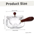 thumbnail image 3 of Teapot with Infuser, 580 ml/19.6 oz Borosilicate Glass Teapot with 360° Rotating Tea Maker, Blooming & Loose Leaf,Japanese Tea Kettle with Wooden Handle Teapots for Relaxing Moments(Clear), 3 of 9