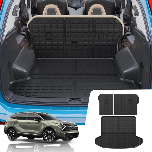 Rongtaod TPE All Weather Cargo Liner & Backrest Mats, Fits Kia Sportage Fuel/Hybrid 23-26, Not for PHEV, Waterproof Non-Slip Full Set