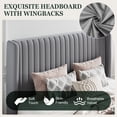 thumbnail image 4 of Amolife Full Size Lift Up Hydraulic Storage Bed Frame, Platform Bed with Upholstered Wingback Headboard with Vertical Channel Tufting, Gray, 4 of 9