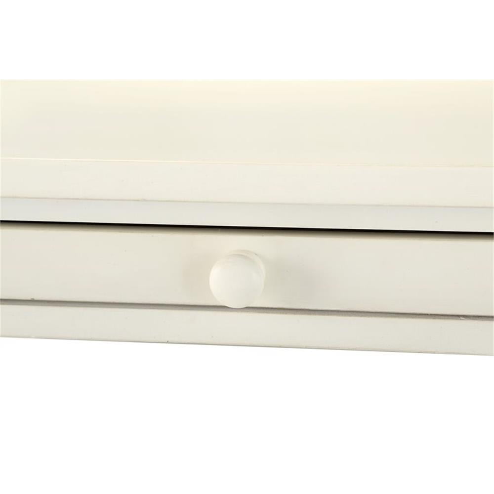 Home Square Wood Turned Leg Storage Nightstand in Antique White - Set of 2