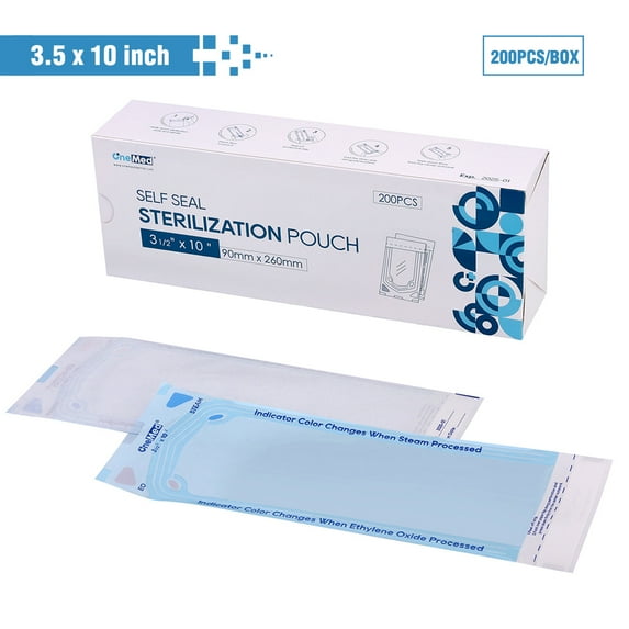 OneMed 3.5"x10" 800Pcs Self-Sealing Sterilization Pouches for Dental and Medical Tools Autoclave Sterilizer Bags Pouch for Dentist Tools