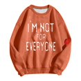 thumbnail image 4 of Hoodie Women Plus Size Winter Fall Loose Fit Crew Neck Long Sleeve Puff One Shoulder Curve Hem Graphic Leisure Cotton Sweatshirt Pullover(Orange,M), 4 of 4
