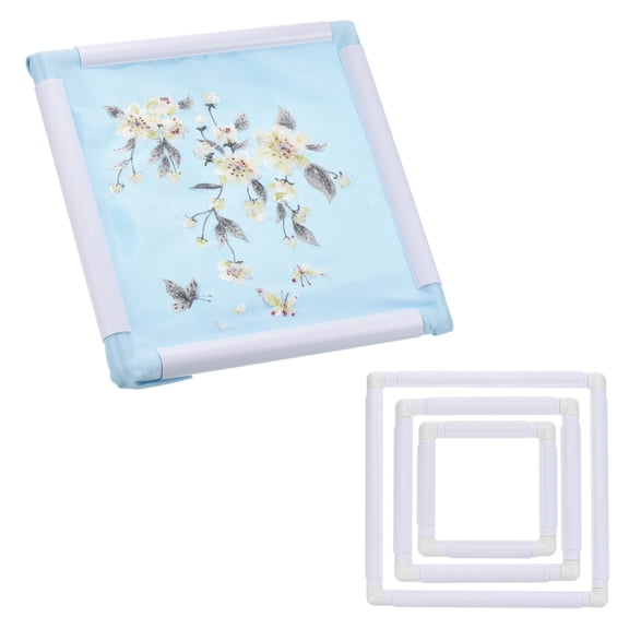 Uxcell 3 Pieces Square Embroidery Hoop Cross Stitch Hoops Frames Rectangular Embroidery Snap Frame DIY Sewing Tools
