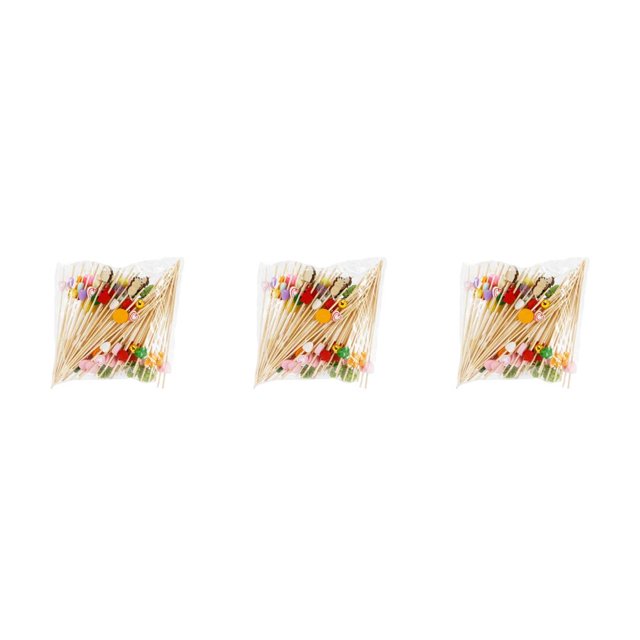 Matsuzay 100 Uds palillos de pinchos desechables fruta bambú cóctel palillos de comida Buffet sándwich fiesta boda decoración 12cm Type1 NO1