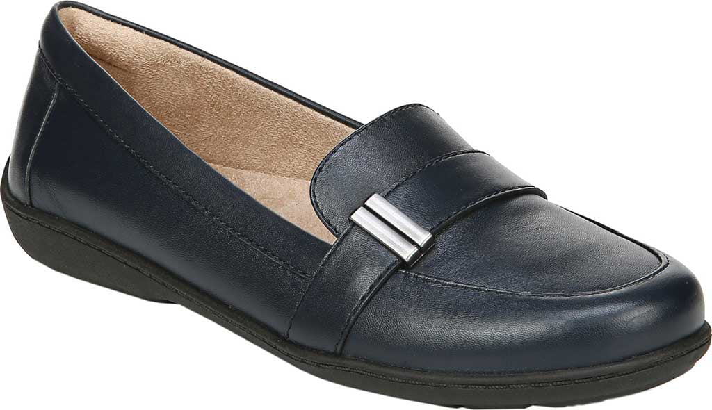 Women Natural Soul GRACEE E4087S1901 Navy/Brown Smooth Slip On Loafer Shoes 