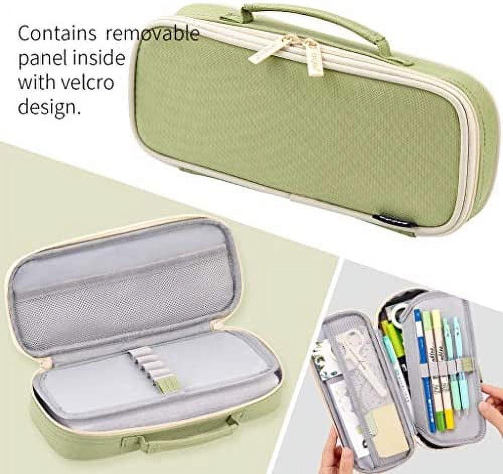 EASTHILL Big Capacity Pencil Case Pouch Pen Simple Light Green XW