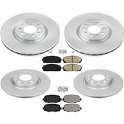 Pads & Coated Rotors for 14-21 Cherokee W/ 320MM Rear & Frt Single Pistn Calper