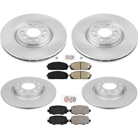 Pads & Coated Rotors for 14-21 Cherokee W/ 320MM Rear & Frt Single Pistn Calper
