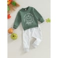 thumbnail image 3 of Infant Baby Boy Halloween Pants Outfits 6M 12M 18M 24M 3Y  Shirts Pumpkin Sweatshirt Pants Infant Boys Fall Winter Clothes Set, 3 of 9