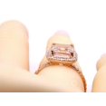 thumbnail image 4 of HeartsAndYou 4ct Emerald Cut Natural Peach Morganite Moissanite Halo Ring 14k SOLID Rose Gold, 4 of 9