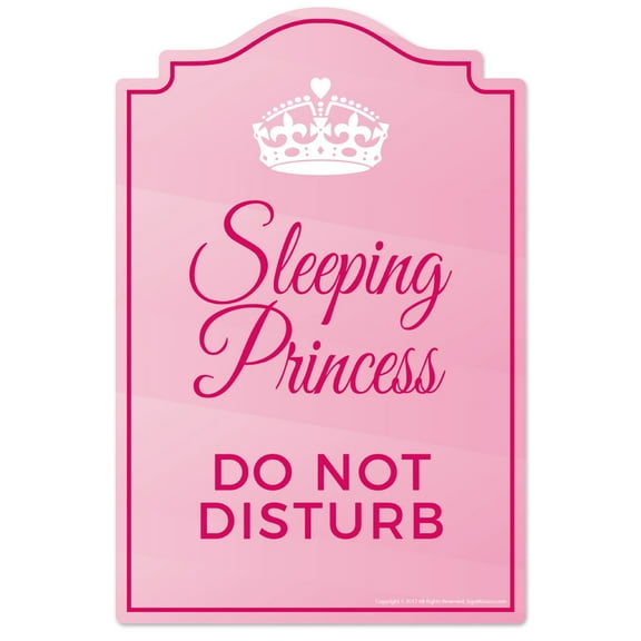 Sleeping Princess Novelty Sign | Indoor/Outdoor | Funny Home Décor for Garages, Living Rooms, Bedroom, Offices | SignMission personalized gift Wall Plaque Decoration