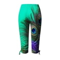 thumbnail image 5 of Mrat Fashion Pants for Women Summer Casual Capris Ladies Comfy Athletic Sweatpants with Pockets Printed Soft Stretchy Pants Seamless Legging Green_AA L, 5 of 5