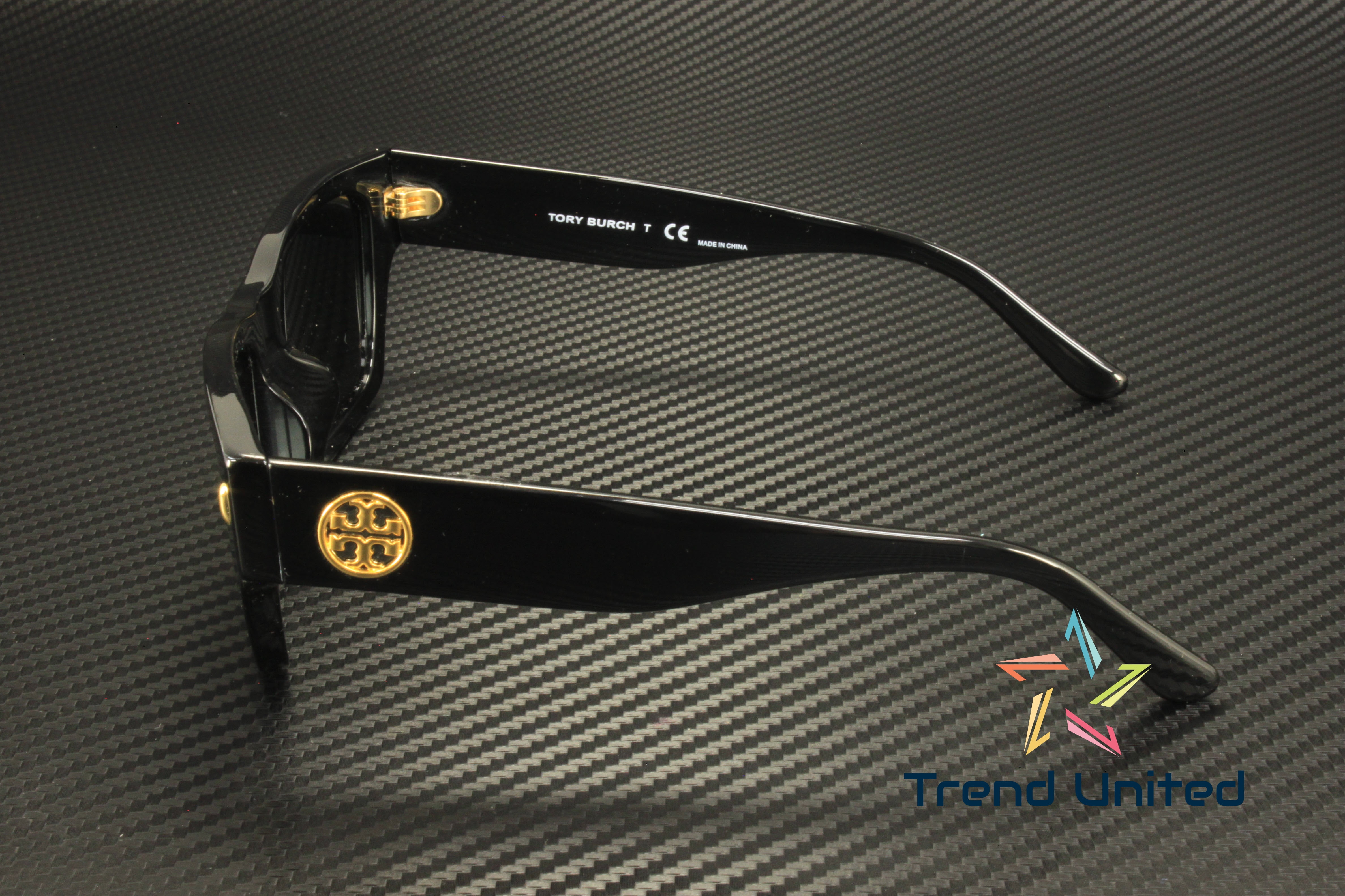Tory Burch TY 7169U Plastic Womens Rectangle Sunglasses Black 52mm Adult