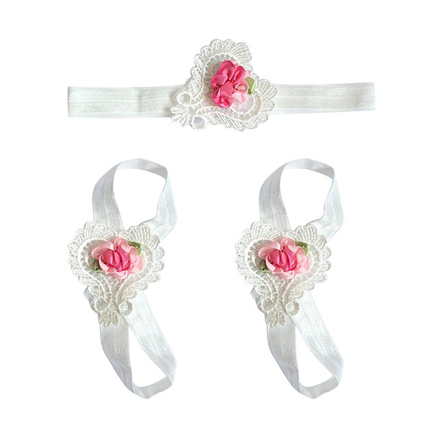 EGNMCR Child Flower Three-piece Photo Decoration Girl Set