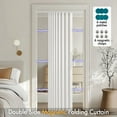 thumbnail image 2 of Accordion Style Magnetic Folding Door Curtains for Doorways/Closet, Room Divider Pleated Drapes with Hooks for Interior Living Room/Bedroom/Open Closet, White, W39 x L78 inches, 1 Panel, 2 of 7