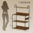 thumbnail image 2 of Rustic Brown Baker's Rack with Charging Station & Hooks - Kitchen Microwave Shelf, 31.5" Wide, Storage Organizer for Coffee Bar & Appliances, 2 of 7