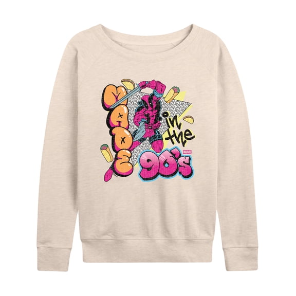 Marvel - Deadpool 90S Graffiti - Women's French Terry Long Sleeve Pullover