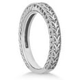 thumbnail image 2 of Antique Engraved Wedding Band w/ Filigree and Milgrain 14k White Gold, 2 of 3