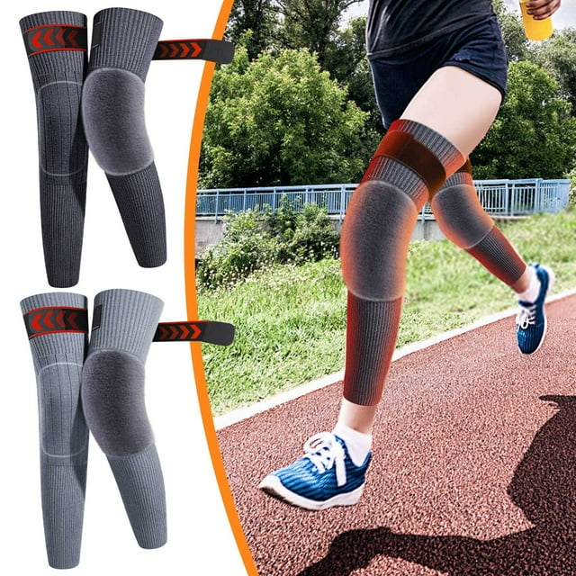 Knee Warmers 1PC,Winter Thermal Leg Sleeves Polyester Unisex Knee Brace Support Outdoor Sports Cold Weather Protection(Black)