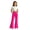 Z264 Hot Pink, variant on Landzoo Little Girls Back To School Trousers Solid Color Zip Front With Pockets Fall Soft Girls Flare Leg Pants Size 5-6 Years