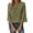 Army Green_CR18, variant on Cotton Linen Shirts for Women Loose Fitted 3/4 Sleeve Lace Front V Neck Tops Casual Boho Blouse White L