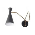 thumbnail image 2 of 1 Light Perforated Shades Curved Arm Handmade Vintage Wall Mid Century Antique Brass Sputnik chandelier light Fixture, 2 of 5