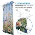 thumbnail image 3 of Spring Floral Door Curtains for Door Window, French Sidelight Front Back Door Curtains With Tieback, Summer Botanical Hummingbird Kitchen Rod Pocket Drapes Panel, 54"x72", 3 of 5