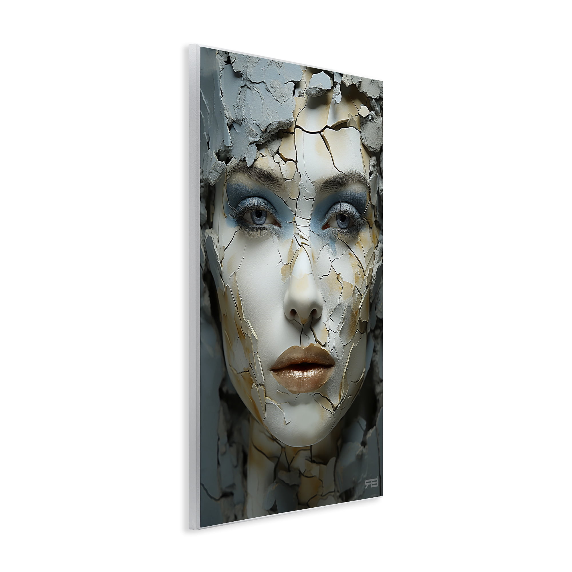 Stupell Industries Cracked Face Abstraction Novelty Painting Unframed Art Print Wall Art, 10 x 15