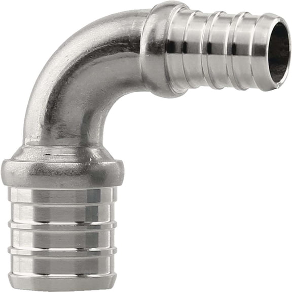Boshart & Plumbeeze PE-PS-E0705 0.75 x 0.5 in. Stainless Steel PEX Elbow