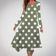 thumbnail image 2 of SMihono Deals Birthday Dresses for Women Drop Shoulder Dresses for Women Elegant Polka Dot Print Dresses Formal Dress Cocktail Dresses Wedding Guest Green 4, 2 of 5
