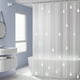 thumbnail image 4 of Cortina de ducha blanca impermeable 70x47 pulgadas - Diseño de gancho sin agujeros, impresión digital, cortina de separación lavable a máquina para baño, 4 of 8