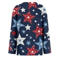 thumbnail image 4 of Bbyeadc United States T-Shirts for Women Long Sleeve Anniversary Freedom T-Shirt Crew Neck T-Shirt Fashion Summer Shirt,Blue (XL), 4 of 4