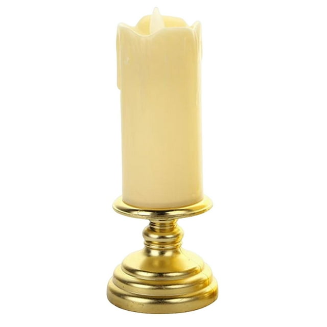 veasfak Electronic Flameless Candle Flickering Candle LED Lamp Decoration Tealight Night 7cmx18cm