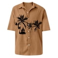 thumbnail image 5 of Designer Spring Summer Men's Casual Cotton Solid Color Short Sleeve Shirts Loose Shirts 4XL, 5 of 5
