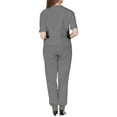 thumbnail image 3 of MLQIDK Womens Scrubs Plus Size Scrub Joggers Stretchy V-Neck Scrub Tops and Pants Nurse Uniforms Medical Scrubs Clothing Set for Women Gray M, 3 of 4