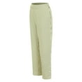 thumbnail image 4 of TANGQIOP Causal Pants for Women Solid Color Striped Straight Wide Leg Elasticized High Waisted Pocketed Button Breathable AG M, 4 of 9