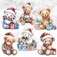 thumbnail image 6 of Christmas Teddy Bear Decorative Wooden Clip-on Ornaments of 6 by G. Debrekht - Christmas Decor - 8090011C-S6, 6 of 11