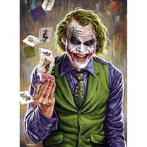 DIY 5D Joker Diamond Art Painting Kits for Adults,Anime Cartoon Round Full Drill Crystal Rhinestone Embroidery Cross Stitch Arts Craft Canvas for Home Wall Decor，12"x 16"