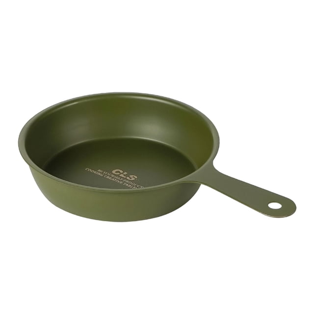 Sartén con mango ergonómico, antiadherente, portátil, multiusos, para camping, para sellar, freír, barbacoa y cocina. Verde