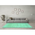 thumbnail image 3 of Ahgly Company Indoor Square Oriental Turquoise Blue Industrial Area Rugs, 6' Square, 3 of 4