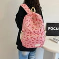 thumbnail image 5 of Bow Backpack for Women 3Pcs Set Kawaii Coquette Nylon Backpack Cute College Laptop Rucksack Fashion Travel Daypack (Pink Red), 5 of 13
